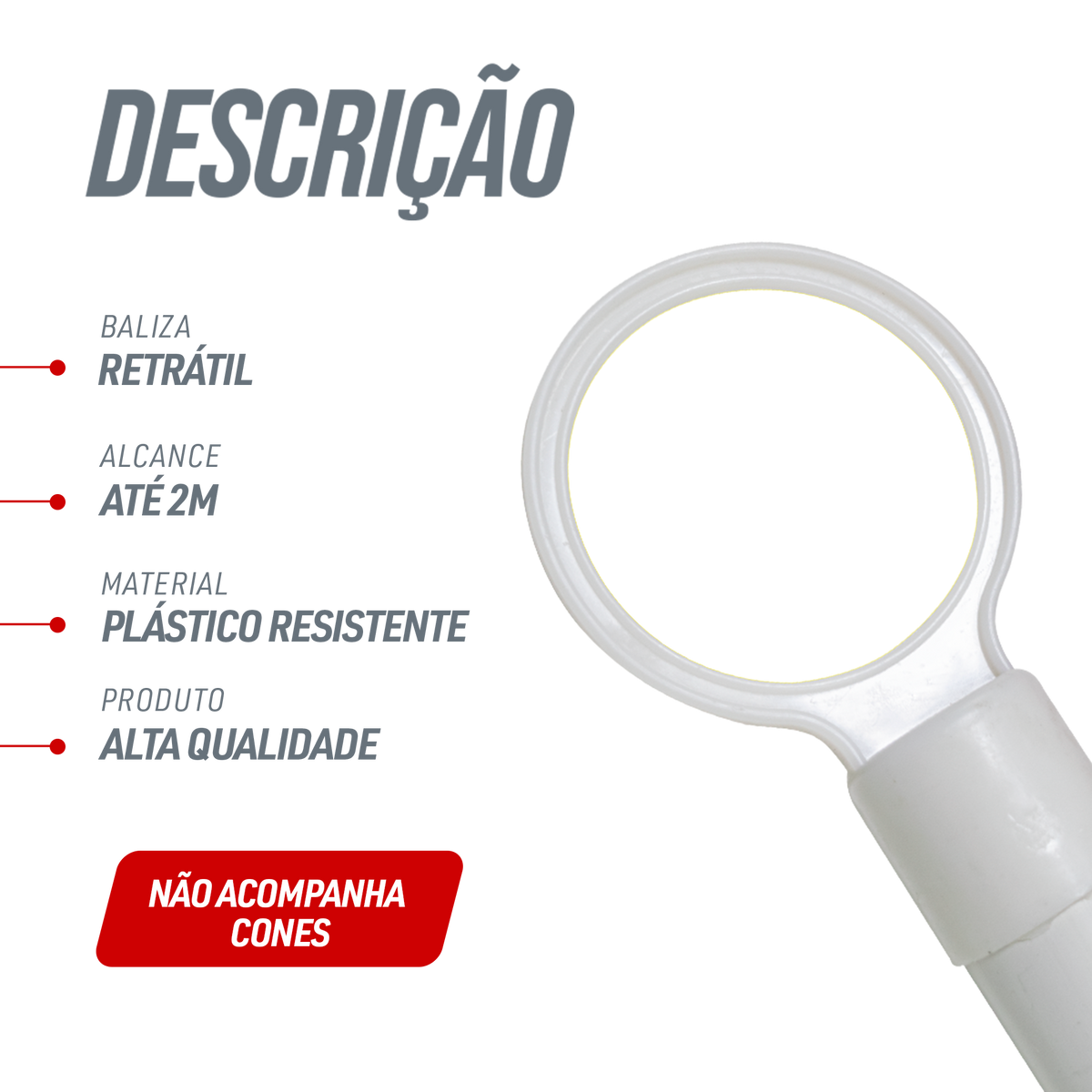 Baliza retrátil até 2m para contenção de público e trânsito barricada Pista e Campo