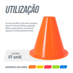 Cone de sinalização de plástico 8cm Pista e Campo