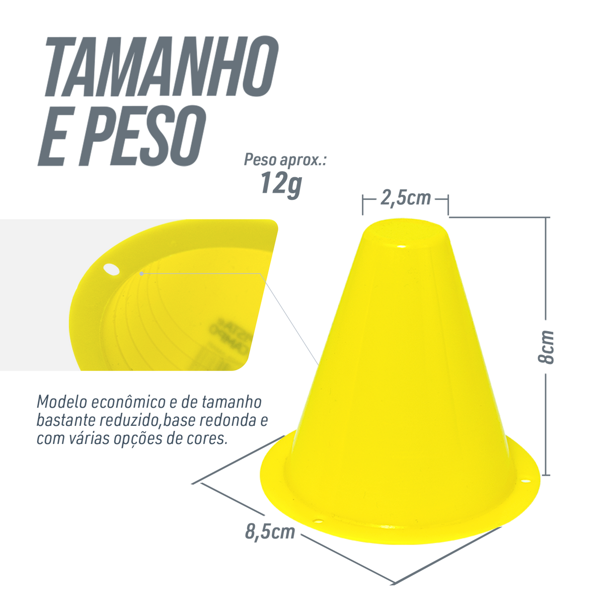 Minicone 8cm para Treino Esportivo Velden - Unidade
