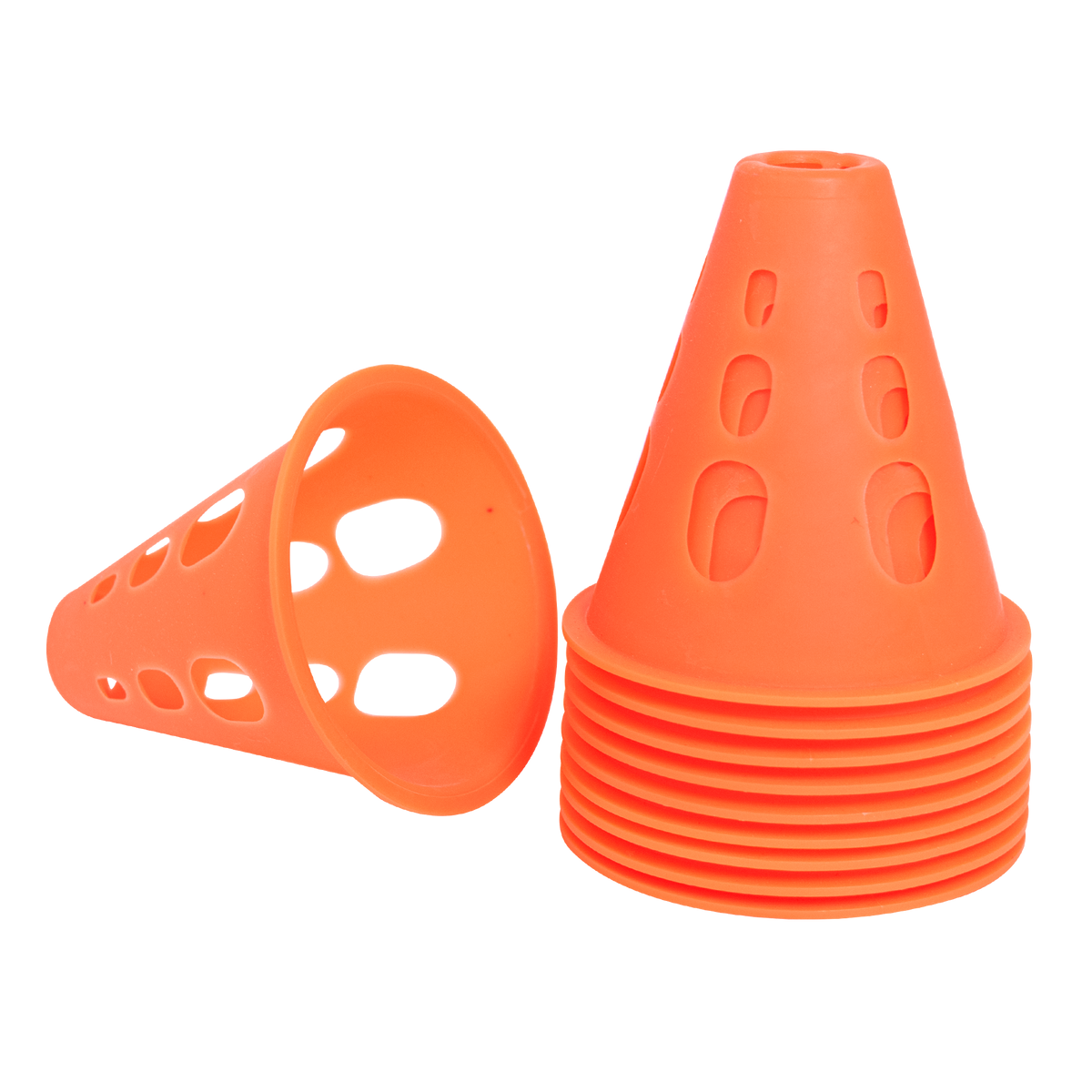Cone de plástico 8cm vazado pequeno para manobras Pista e Campo - cnj com 10 und