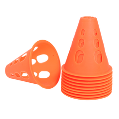 Cone de plástico 8cm vazado pequeno para manobras Pista e Campo - cnj com 10 und
