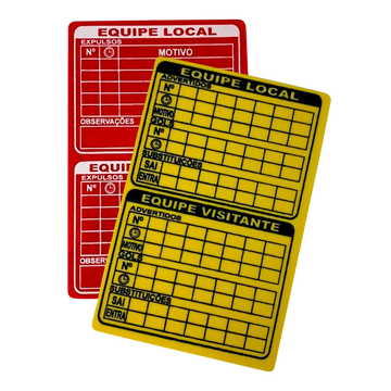 Cartão de árbitro oficial para futebol de campo - Par