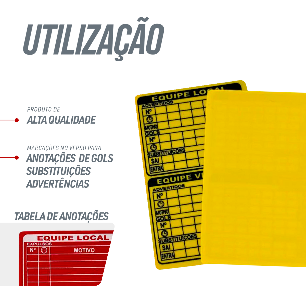 Cartão de árbitro oficial para futebol de campo - Par