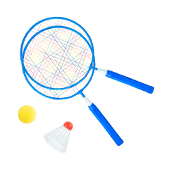 Kit de badminton infantil com 02 raquetes de aço, 01 volante e 01 bola de espuma Loire