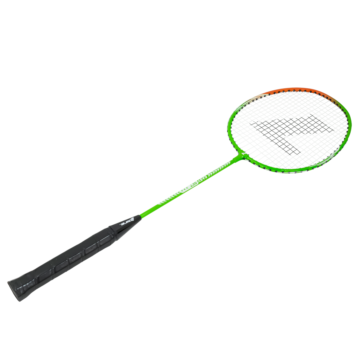 Kit Badminton 2 Raquetes de Aço e 3 Volantes de Nylon Loire - Laranja e Verde