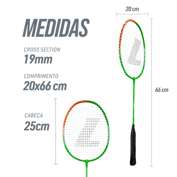 Kit de badminton com 02 raquetes de aço e 03 volantes - Loire