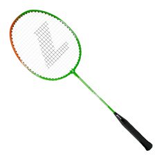 Kit Badminton 2 Raquetes de Aço e 3 Volantes de Nylon Loire - Laranja e Verde