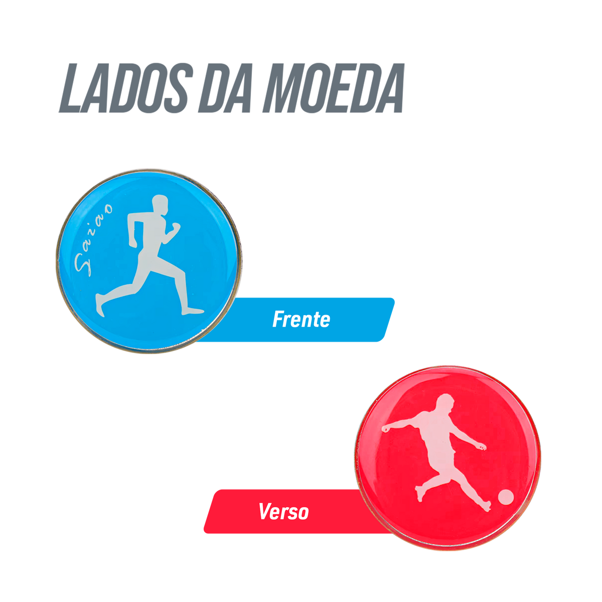 Moeda de árbitro de futebol para sorteio Pista e Campo