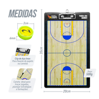 Prancheta tática magnética dupla face com caneta para treinamento de Basquete Pista e Campo
