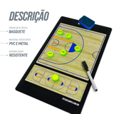 Prancheta tática magnética dupla face com caneta para treinamento de Basquete Pista e Campo