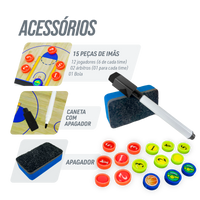 Prancheta tática magnética dupla face com caneta para treinamento de Basquete Pista e Campo
