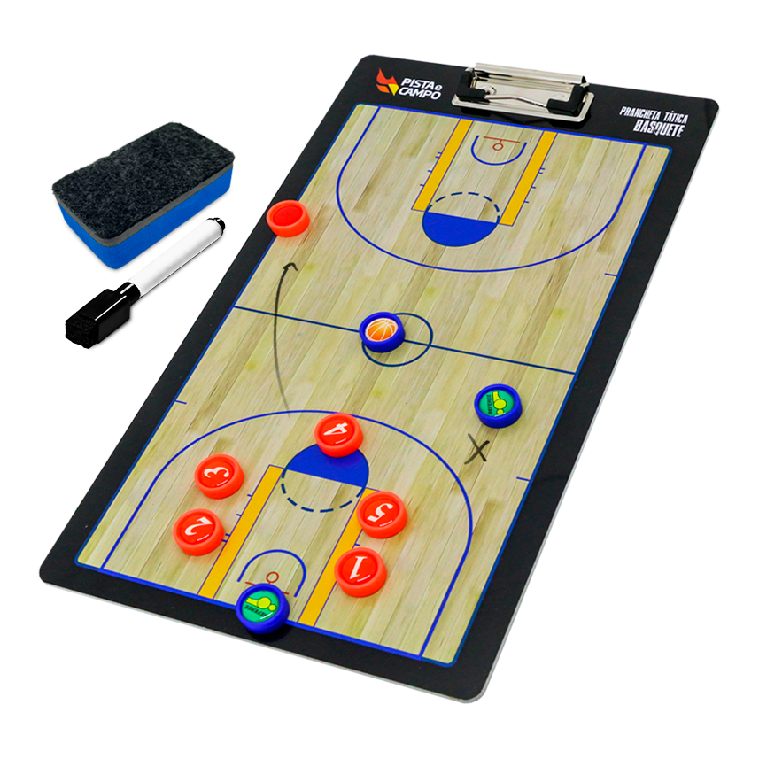 Prancheta tática magnética dupla face com caneta para treinamento de Basquete Pista e Campo