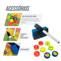 Prancheta tática magnética com caneta para treinamento de esportes de praia Pista e Campo