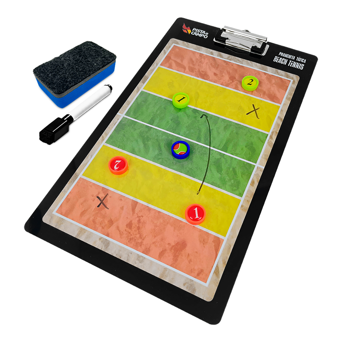 Prancheta tática magnética com caneta para treinamento de esportes de praia Pista e Campo