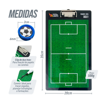 Prancheta tática magnética dupla face com caneta para treinamento de Futebol Society Pista e Campo