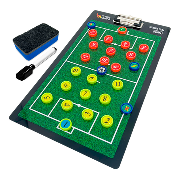 Prancheta tática magnética dupla face com caneta para treinamento de Futebol Society Pista e Campo