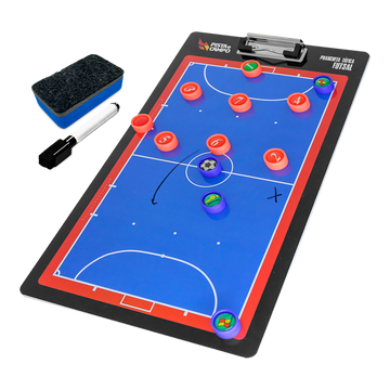 Prancheta tática magnética dupla face com caneta para treinamento de Futsal Pista e Campo