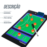 Prancheta tática magnética dupla face com caneta para treinamento de Handebol Pista e Campo