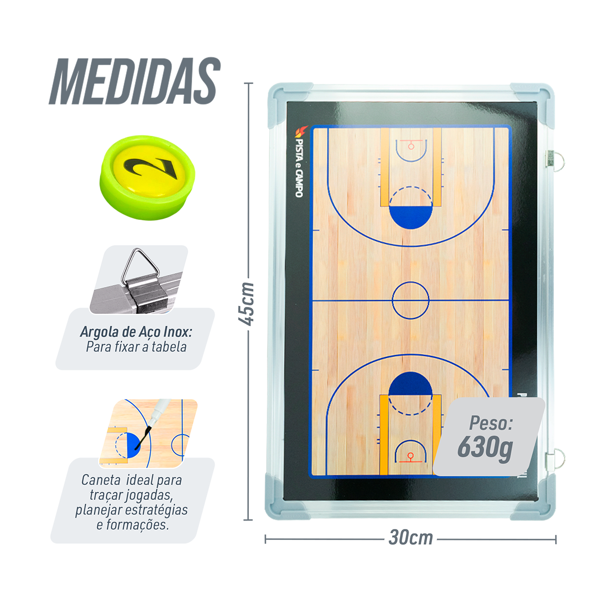 Quadro Tático de Basquete Magnético Velden