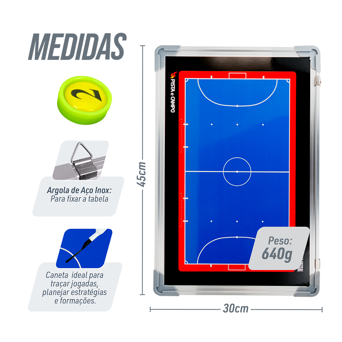 Quadro Tático de Futsal Magnético Velden