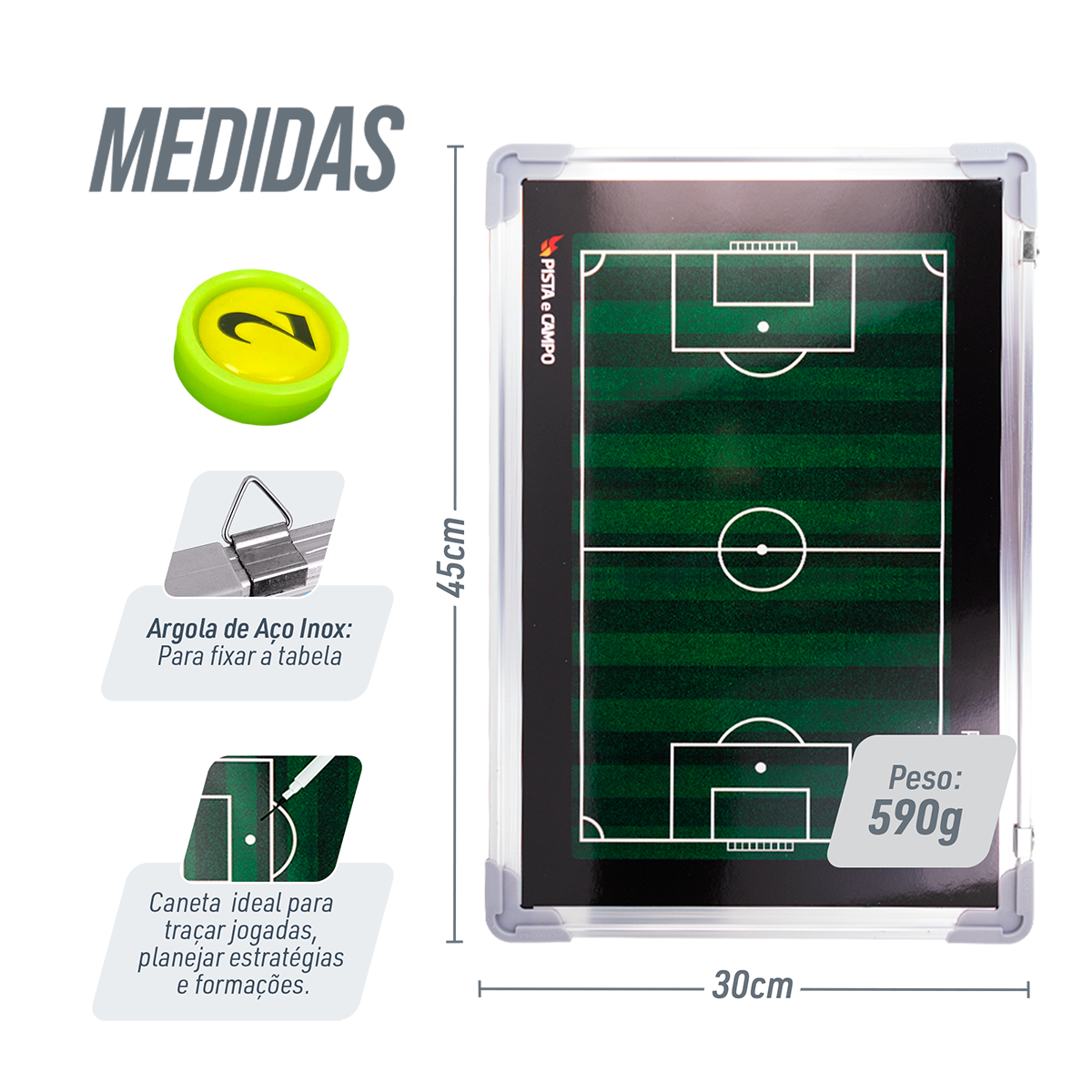 Quadro Tático de Futebol Magnético Velden