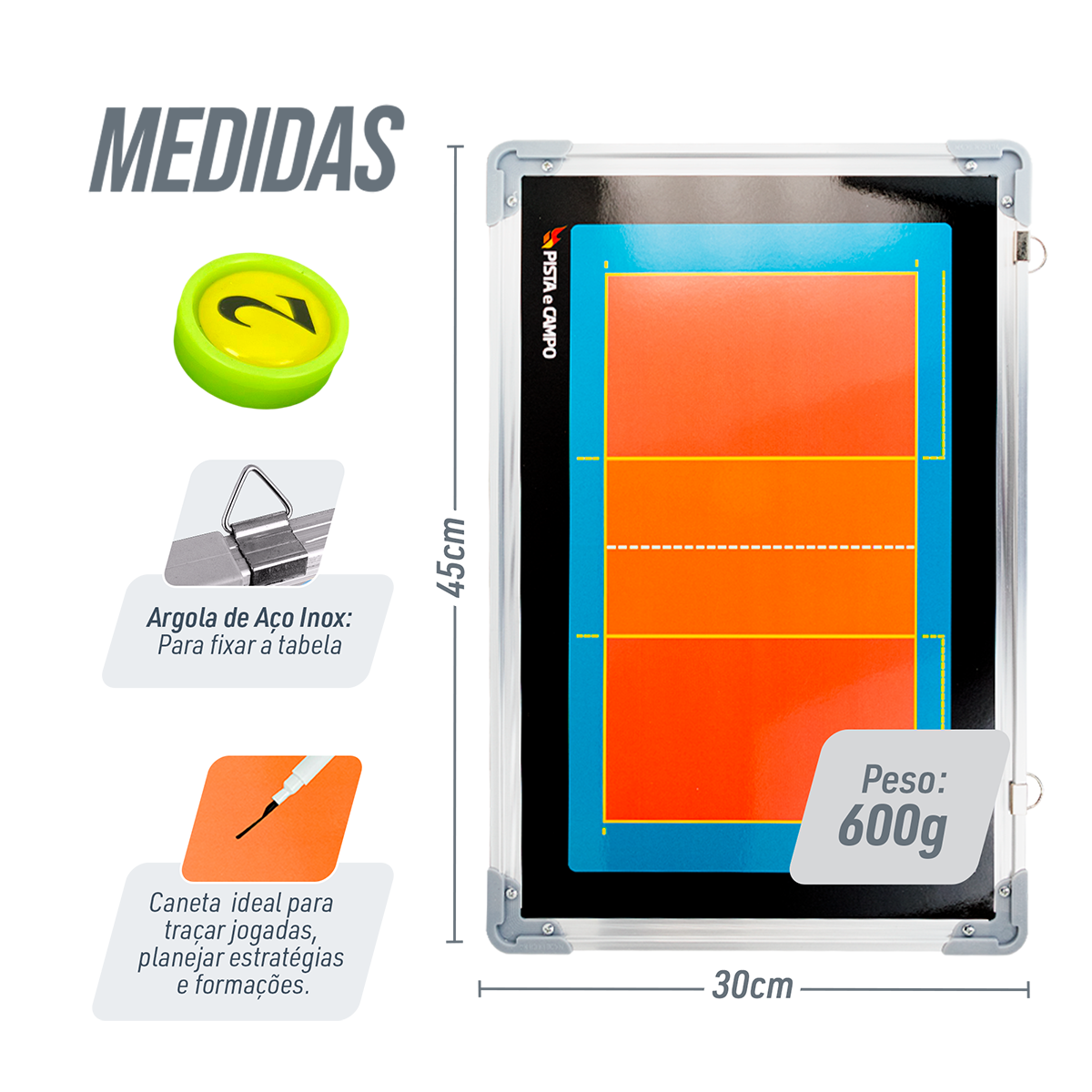 Quadro Tático de Voleibol Magnético Velden