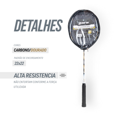 Raquete de Badminton Fibra de Carbono Isométrica Loire