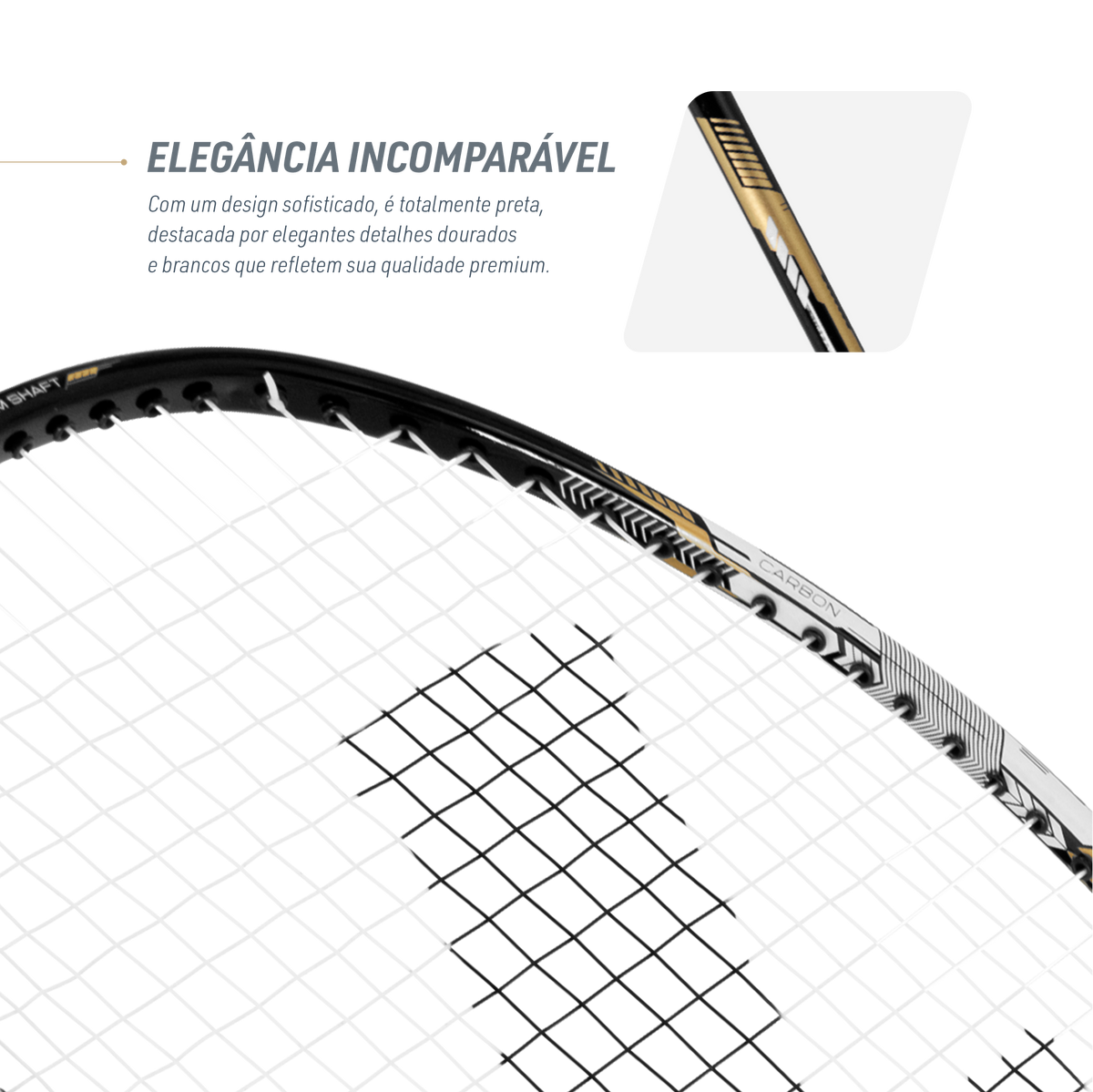 Raquete de Badminton Fibra de Carbono Isométrica Loire