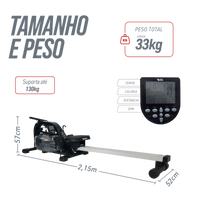 Simulador de remo Indoor a base de água Water Rower Alumínio Pista e Campo