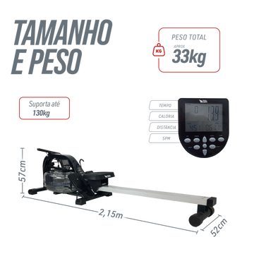 Simulador de remo Indoor a base de água Water Rower Alumínio Pista e Campo