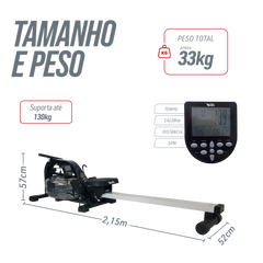 Simulador de remo Indoor a base de água Water Rower Alumínio Pista e Campo