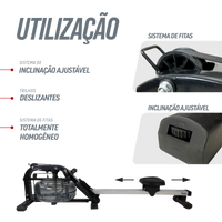 Simulador de remo Indoor a base de água Water Rower Alumínio Pista e Campo