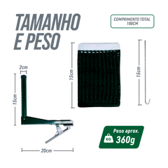 Kit Rede de Tênis de Mesa Pista e Campo - Suporte Jacaré e Régua