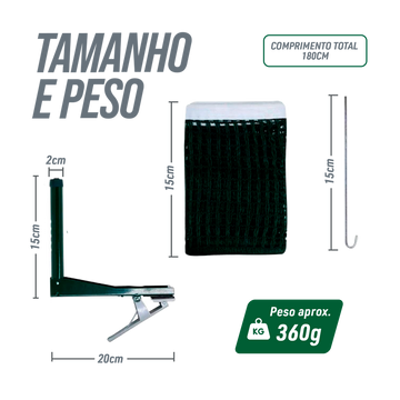 Rede de tênis de mesa oficial de algodão com suportes e régua Pista e Campo