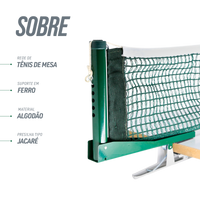 Kit Rede de Tênis de Mesa Pista e Campo - Suporte Jacaré e Régua