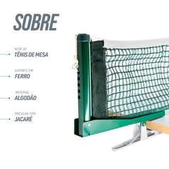 Kit Rede de Tênis de Mesa Pista e Campo - Suporte Jacaré e Régua