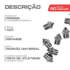 Pregos de Atletismo 3,2mm Pirâmide Hexagonal Pista e Campo