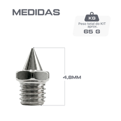 Pregos de Atletismo 4,8mm Pirâmide Hexagonal Pista e Campo