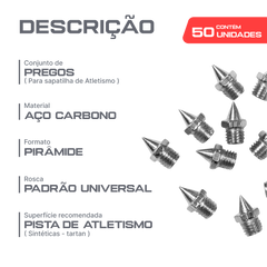 Pregos de Atletismo 4,8mm Pirâmide Hexagonal Pista e Campo