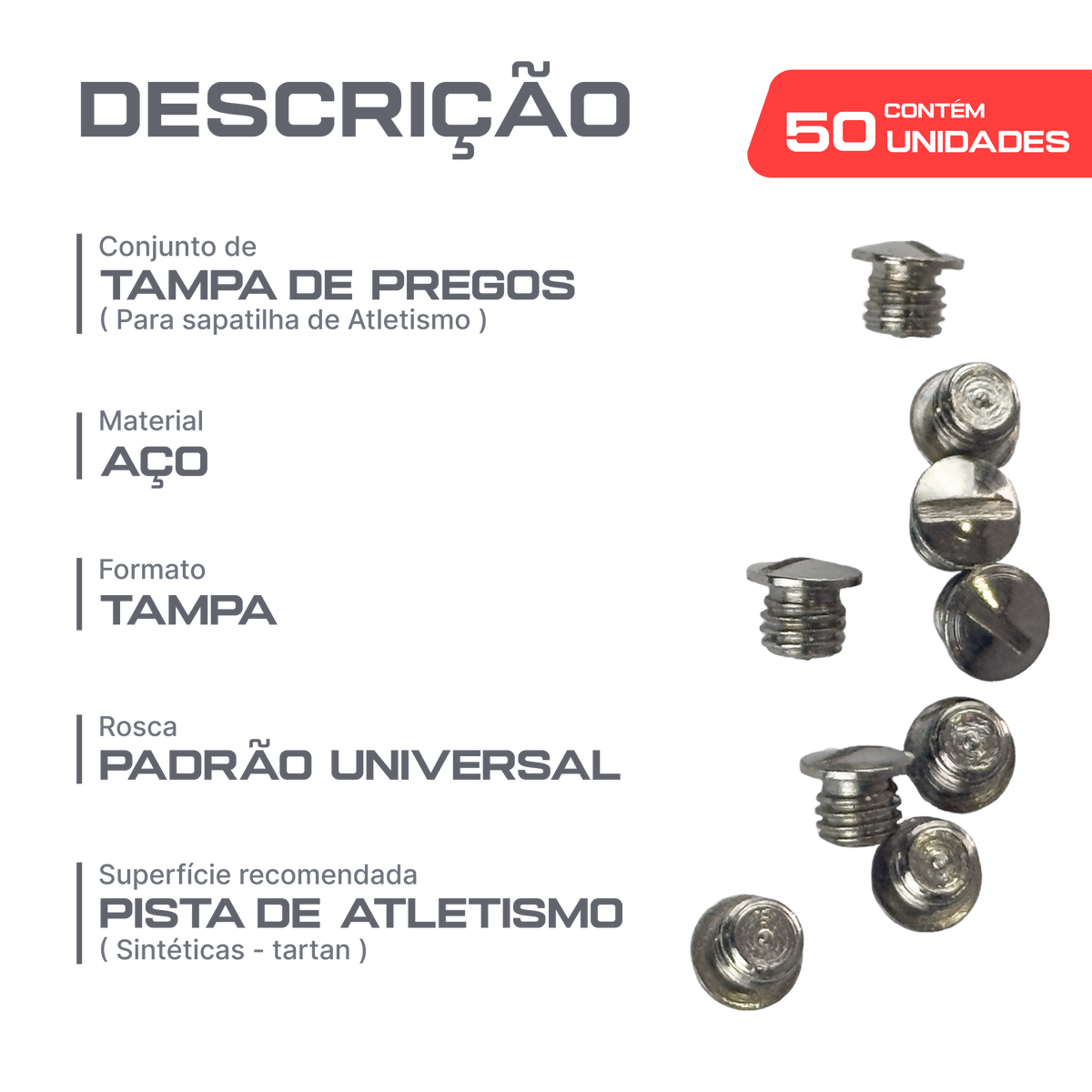 Pregos de Atletismo Tampa Pista e Campo
