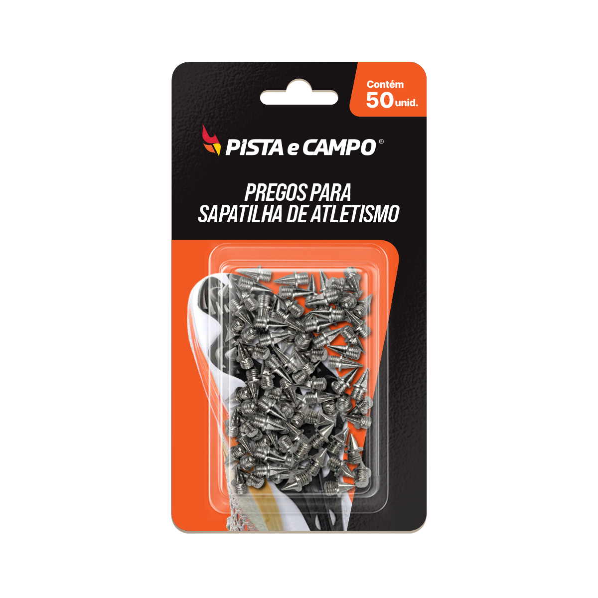 50 Pregos para Sapatilha de Atletismo 9,5mm Pirâmide Pista e Campo