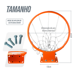 Aro 45cm Profissional de Basquete com Amortecedor Velden