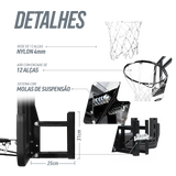 Tabela de basquete de parede quadro transparente de 110x74cm com aro e rede Pista e Campo