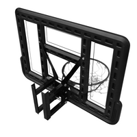 Tabela de basquete de parede quadro transparente de 110x74cm com aro e rede Pista e Campo