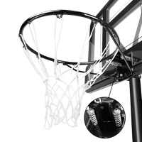 Tabela de basquete de parede quadro transparente de 110x74cm com aro e rede Pista e Campo