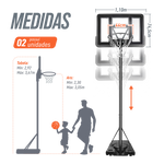 Tabela de basquete adulto móvel com poste, tabela de acrílico e aro Velden