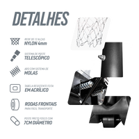 Tabela de basquete adulto móvel com poste, tabela de acrílico e aro Velden