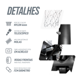 Tabela de basquete adulto móvel com poste, tabela de acrílico e aro Velden