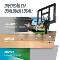 Tabela de basquete adulto móvel com poste, tabela de acrílico e aro Velden