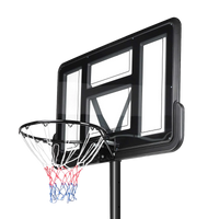 Tabela de basquete adulto móvel com poste, tabela de acrílico e aro modelo premium Pista e Campo